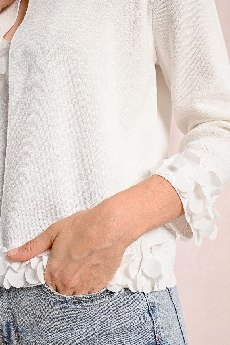 Molly Bracken White Ladies Knitted Cardigan