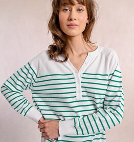 Molly Bracken White/Green Ladies Knitted Sweater