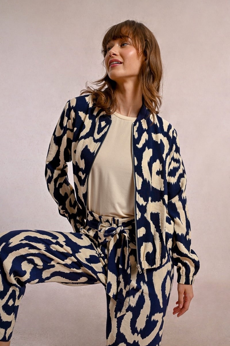 Molly Bracken Navy Thais Ladies Woven Jacket