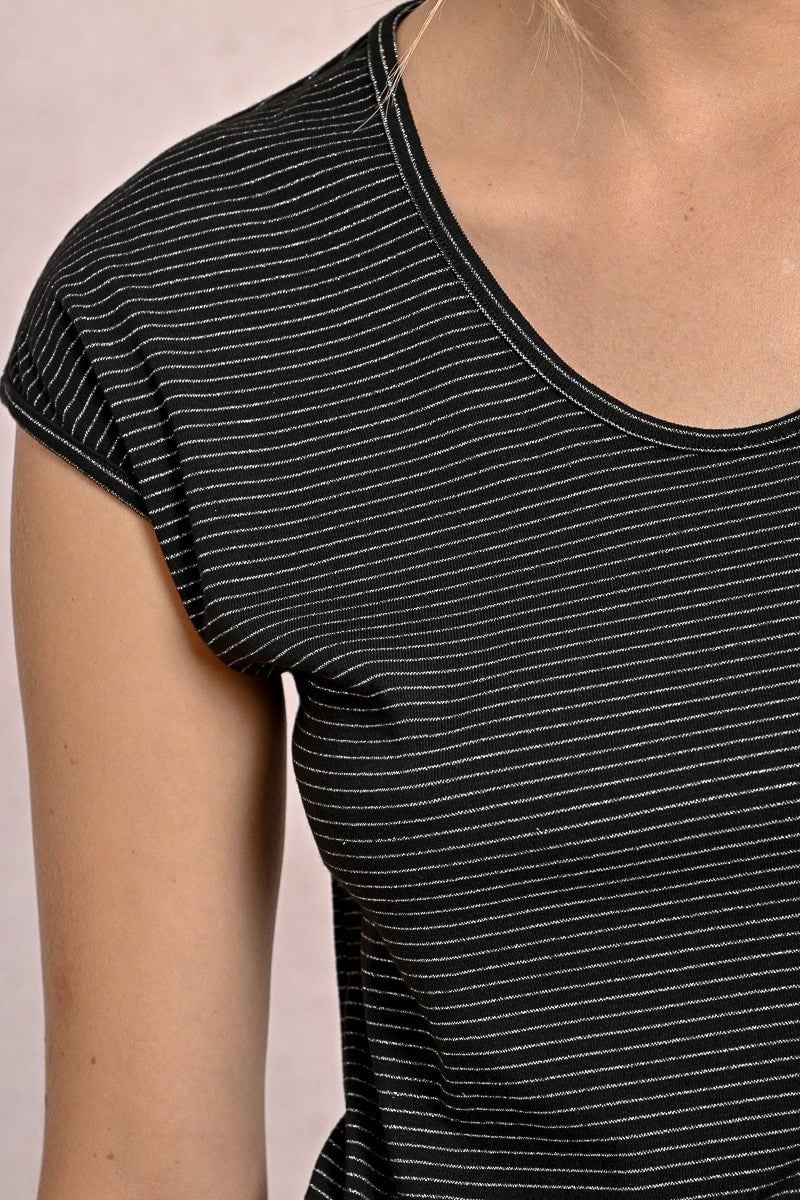 Molly Bracken Black Ladies Knitted Tee