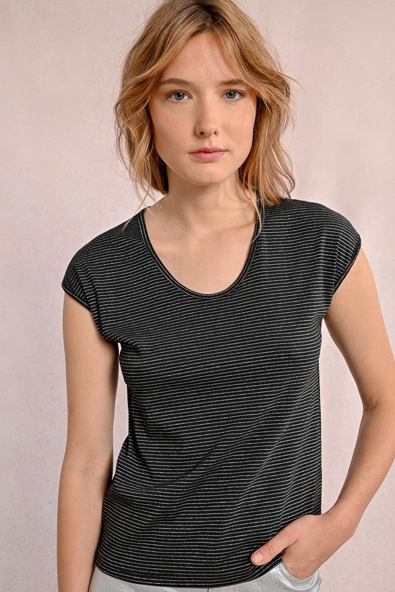 Molly Bracken Black Ladies Knitted Tee