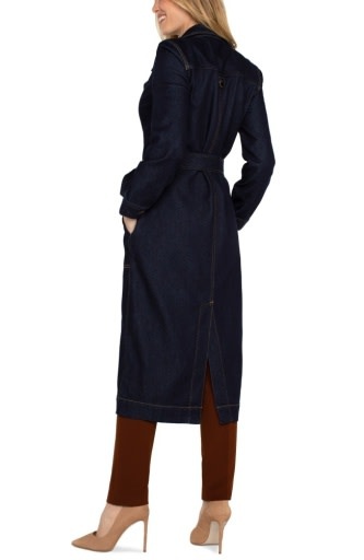 Liverpool Los Angeles notch collar duster jckt w self belt 47.5"hps