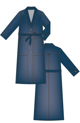 Liverpool Los Angeles notch collar duster jckt w self belt 47.5"hps