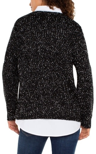 Liverpool Los Angeles long sleeve 2fer collared sweater