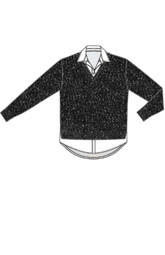 Liverpool Los Angeles long sleeve 2fer collared sweater