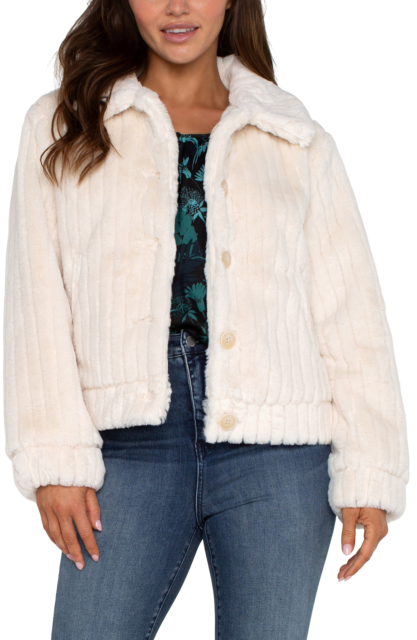 Liverpool Los Angeles fur trucker jacket