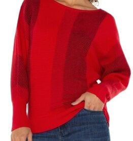 Liverpool Los Angeles long slv boat neck dolman colorblock sweater