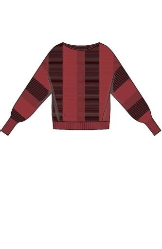 Liverpool Los Angeles long slv boat neck dolman colorblock sweater
