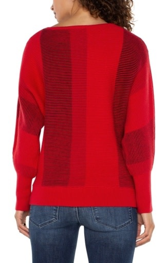 Liverpool Los Angeles long slv boat neck dolman colorblock sweater