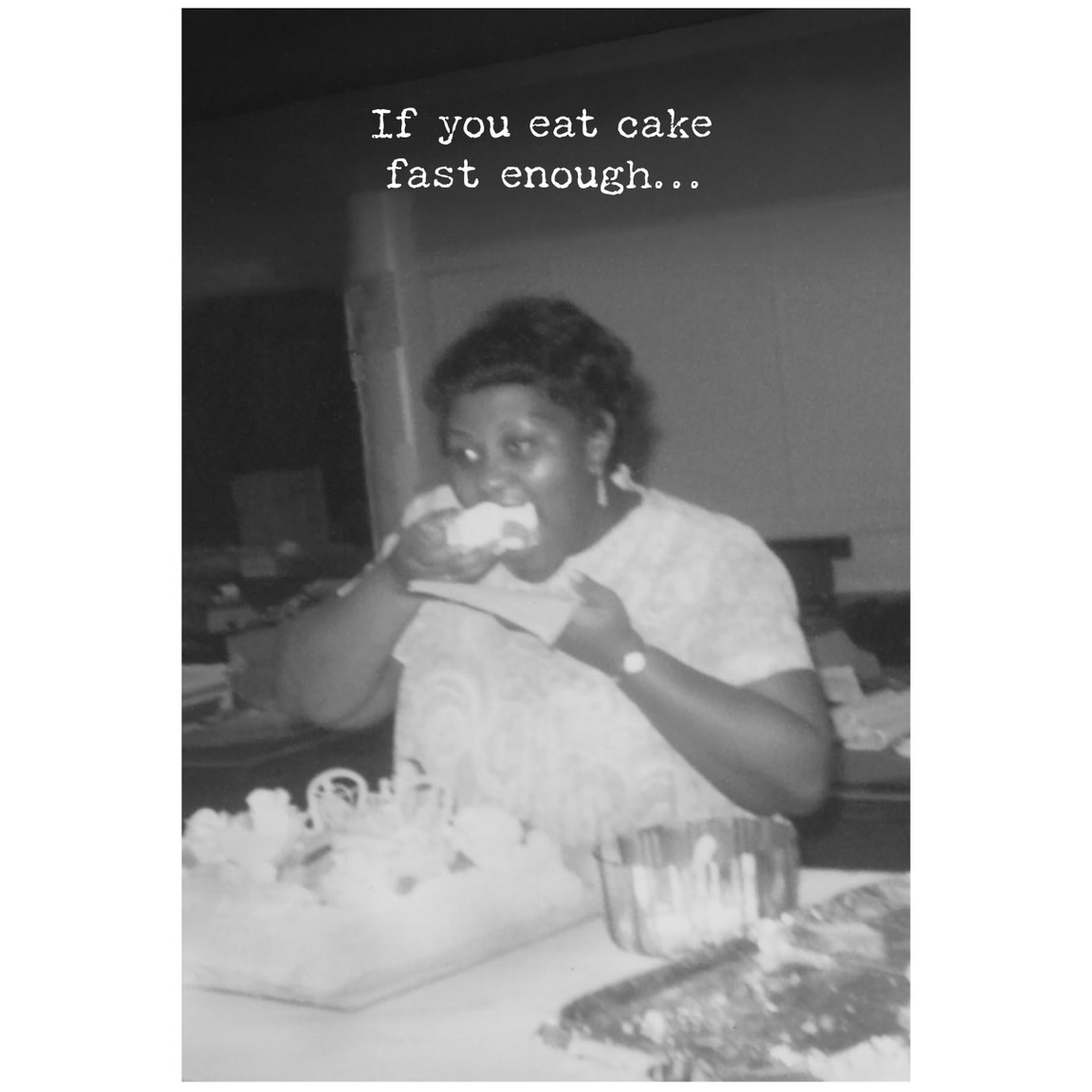 Trash Talk by Annie Trash Talk Greeting Card - Eat Cake