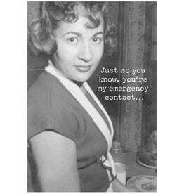 Trash Talk by Annie Trash Talk Greeting Card - Emergency Contact