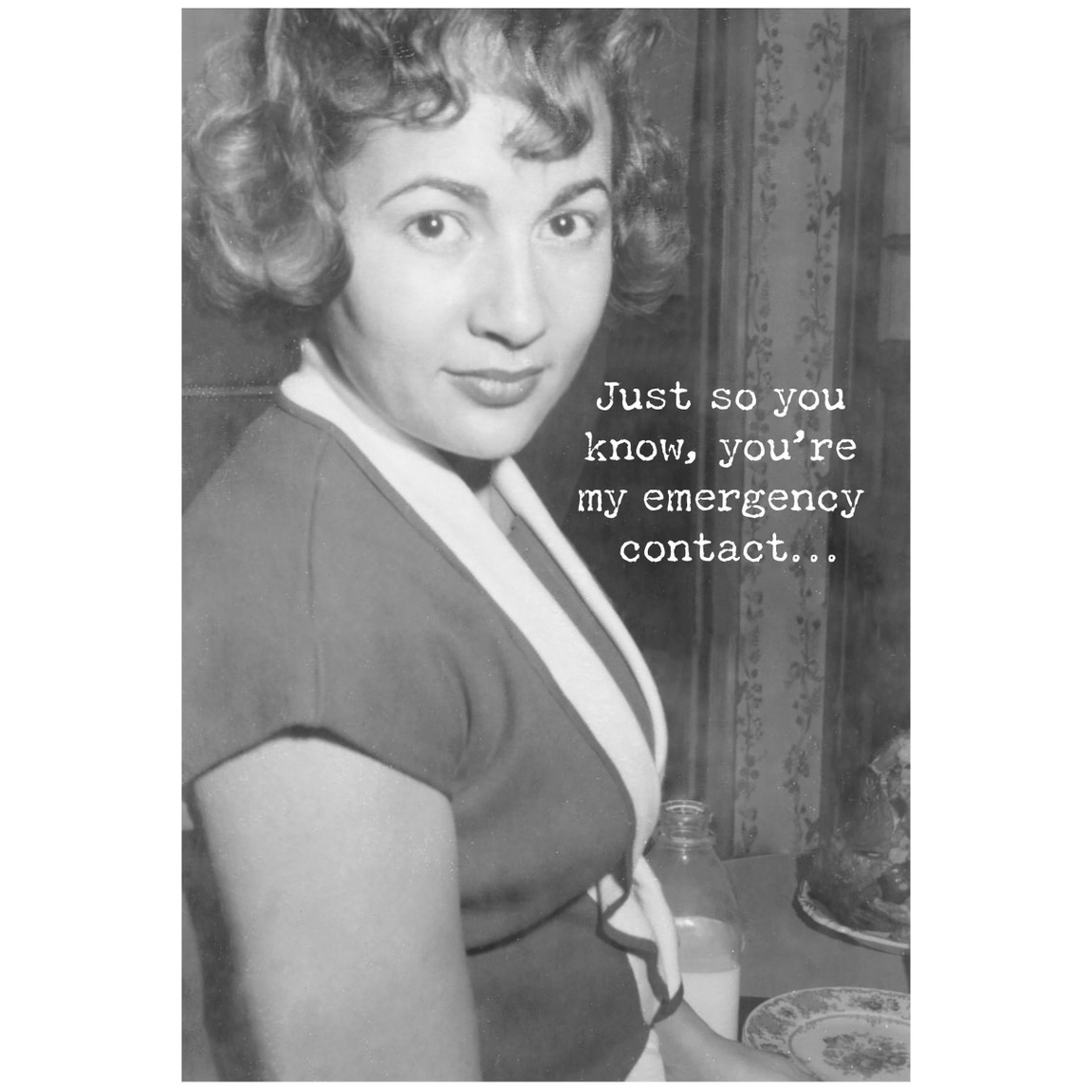 Trash Talk by Annie Trash Talk Greeting Card - Emergency Contact