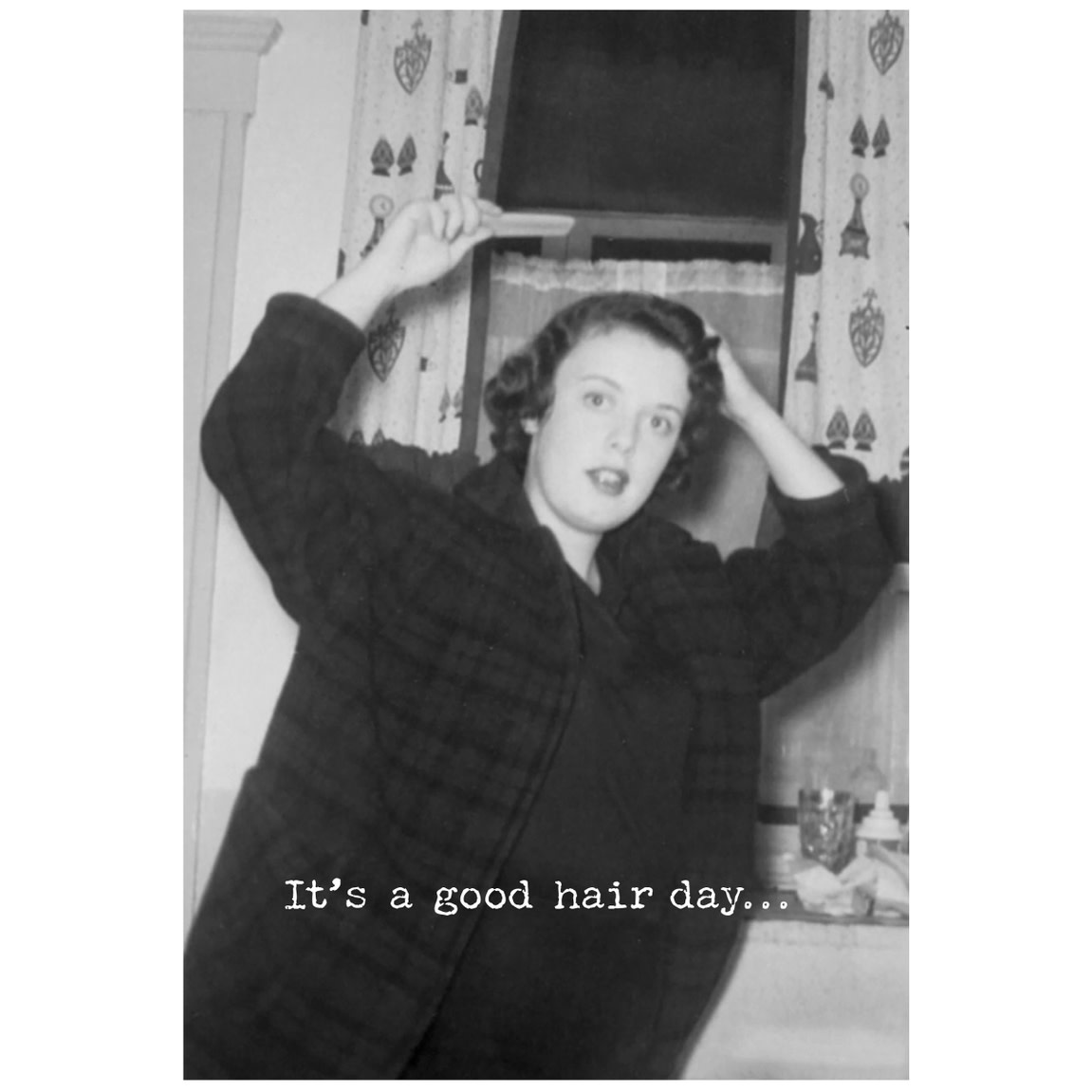 Trash Talk by Annie Trash Talk Greeting Card - Good Hair Day