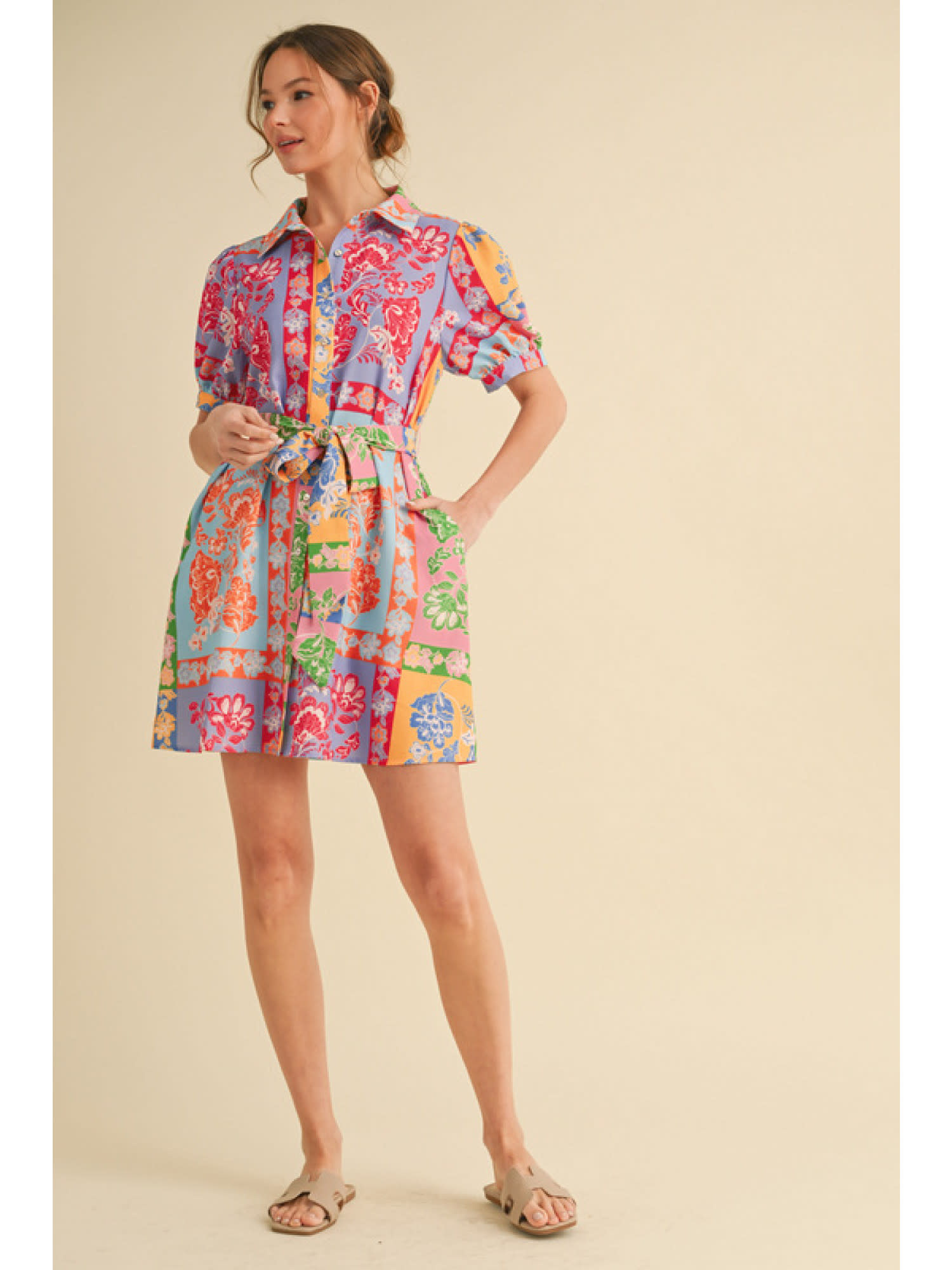 Jodifl Multi Patchwork Print Dress