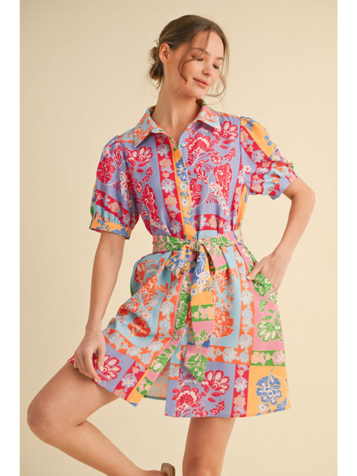 Jodifl Multi Patchwork Print Dress