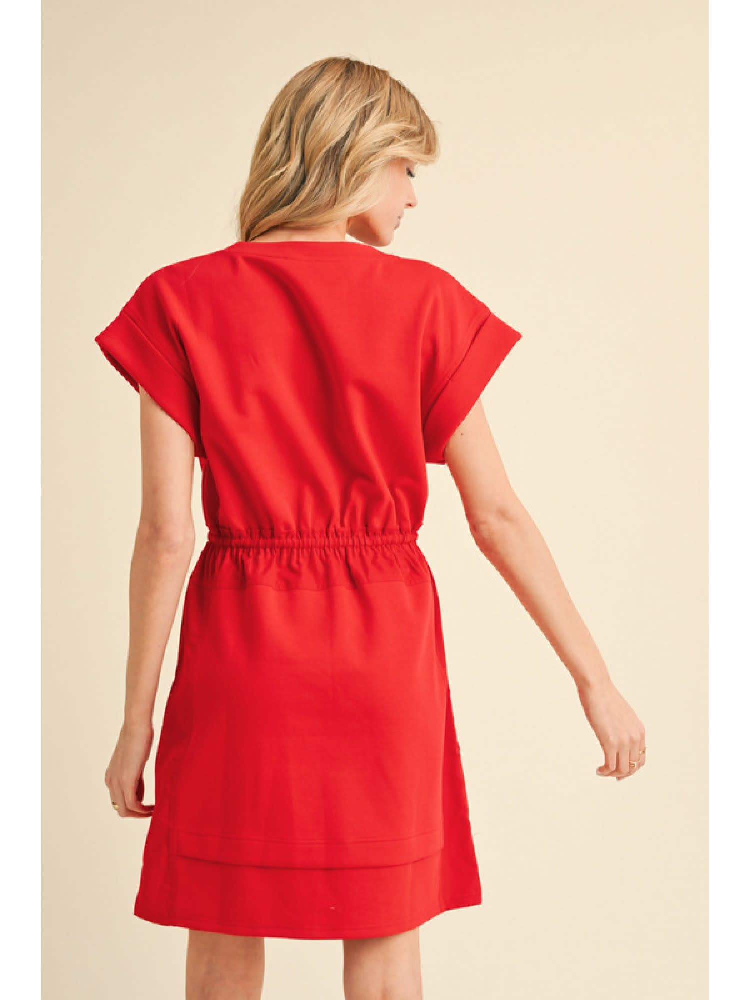 Jodifl Red Jersey Dress With U-Neck