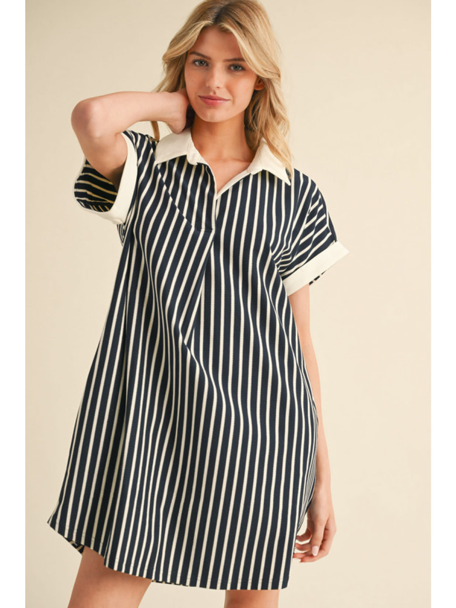 Jodifl Navy Striped Dress