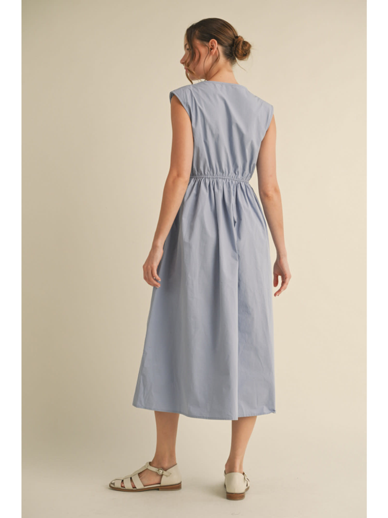 Jodifl Chambray Cotton Poplin Midi Dress