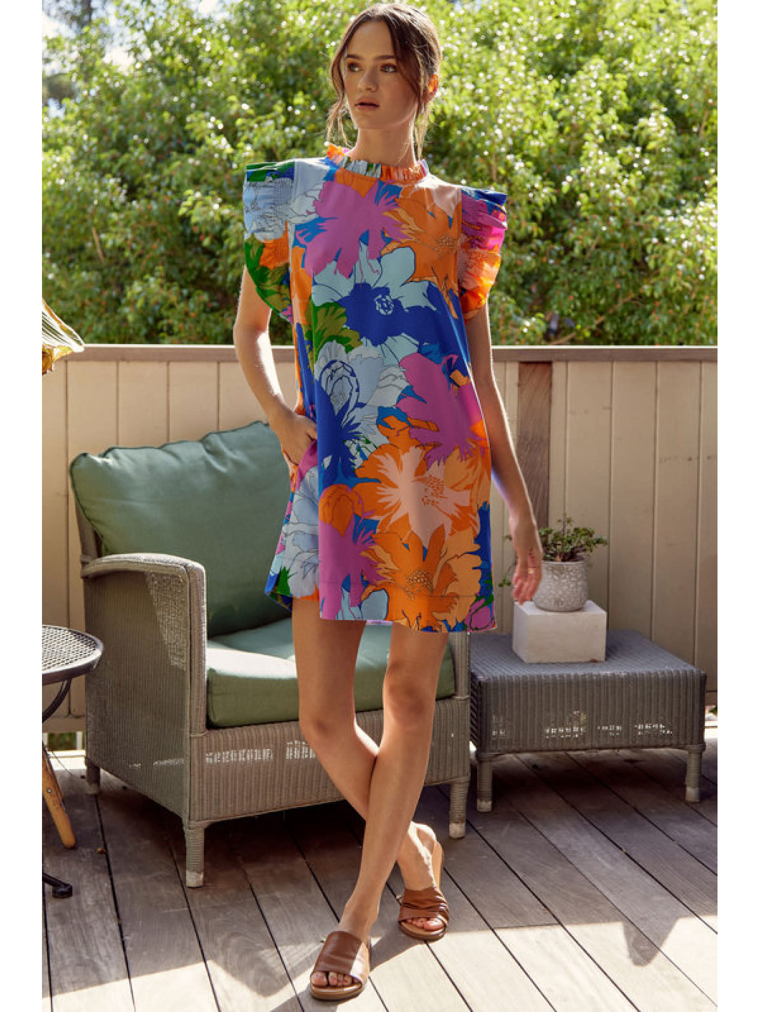 Jodifl Royal Mix Flower Print Dress
