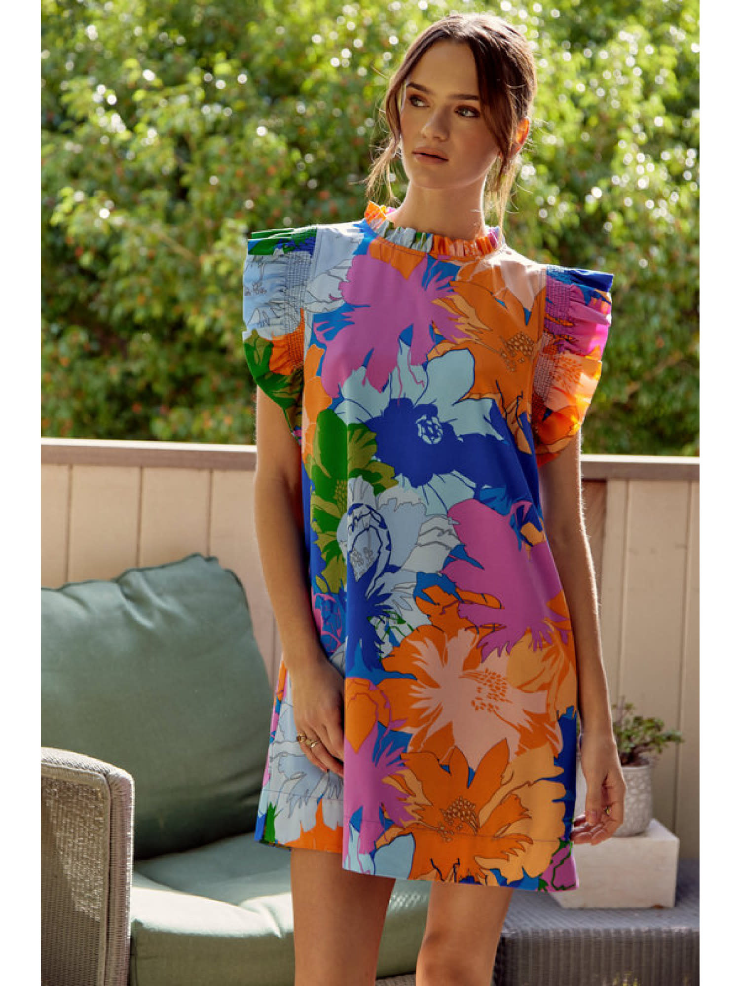 Jodifl Royal Mix Flower Print Dress
