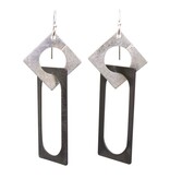Takobia Two Tone Square & Rectangle Earrings