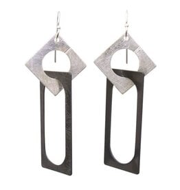 Takobia Two Tone Square & Rectangle Earrings
