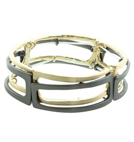 Takobia Open Modern Two Tone Stretch Bracelet