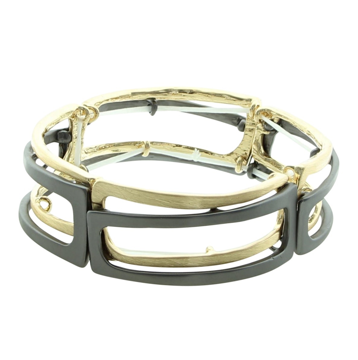 Takobia Open Modern Two Tone Stretch Bracelet