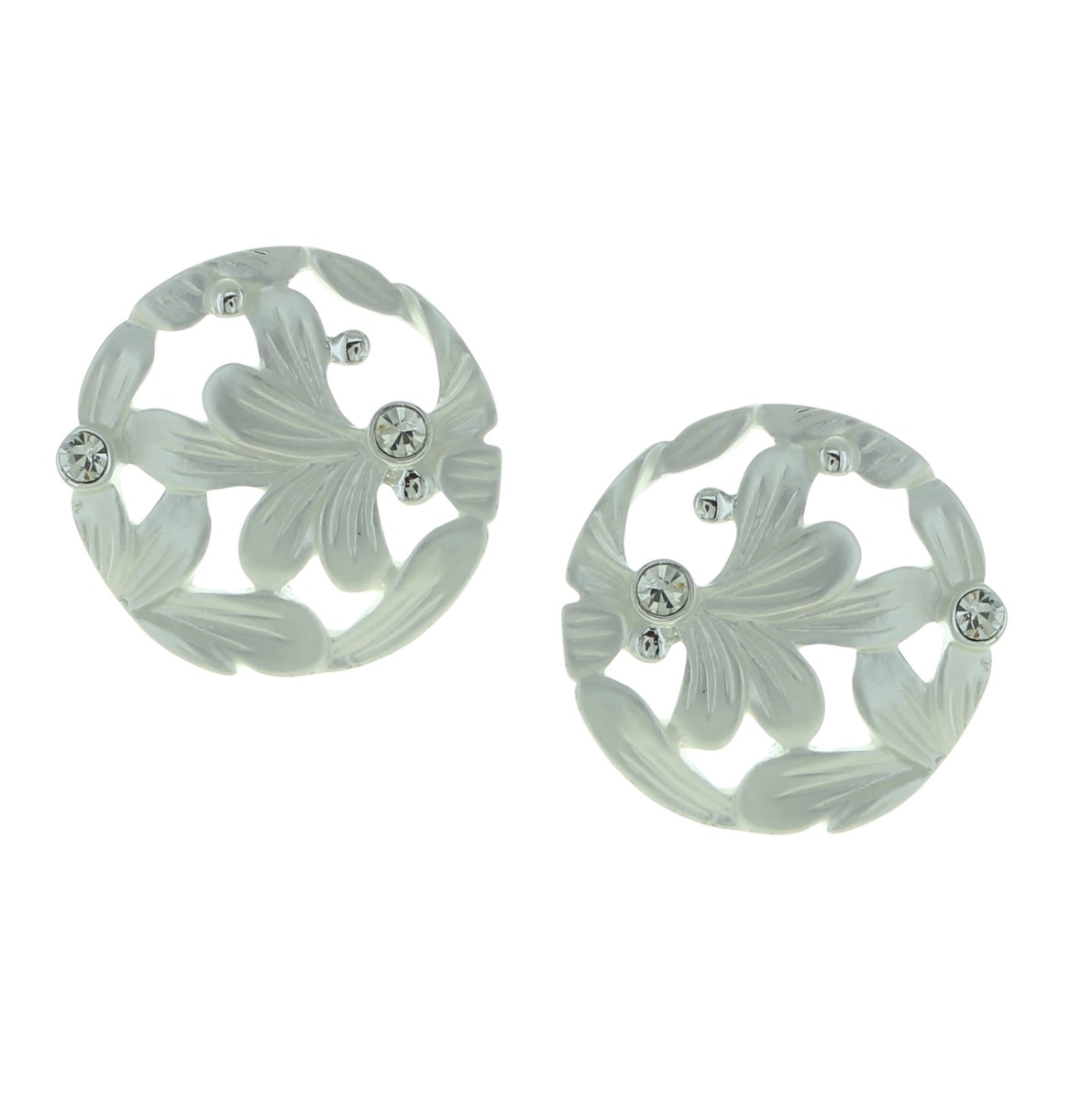 Takobia Flower w/ Crystal Post Earrings