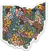 Elyse Breanne Design Black Floral Ohio 3x3in Floral State Sticker