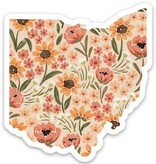 Elyse Breanne Design Sunny Poppies Ohio 3x3in Floral State Sticker