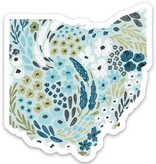 Elyse Breanne Design Waterfall Floral Ohio 3x3in Floral State Sticker