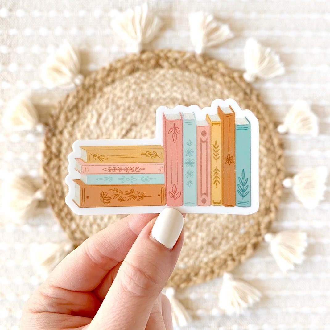 Elyse Breanne Design Stack of Books Vinyl Sticker