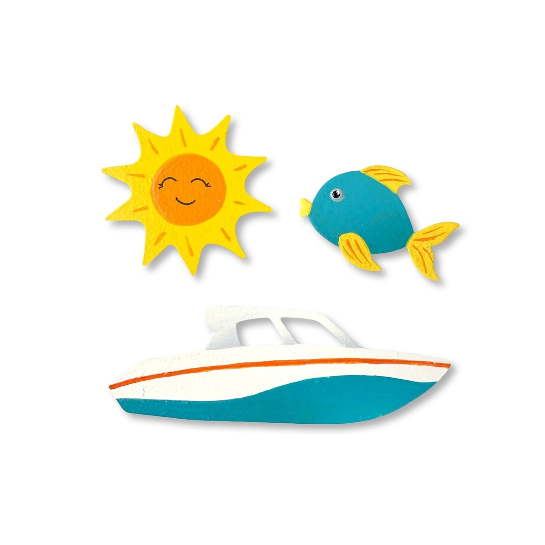Roeda Studio Summer Boating Magnets S/3, Lake & Beach Gift