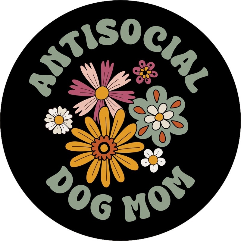 FLEURISH Antisocial Dog Round Car Coaster