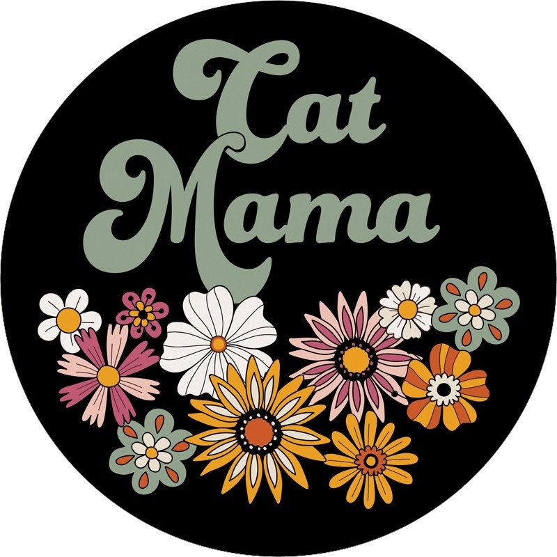 FLEURISH Cat Mama Round Car Coaster