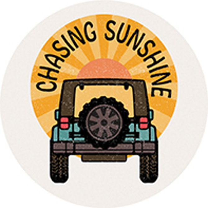 FLEURISH Chasing Sunshine Round Car Coaster