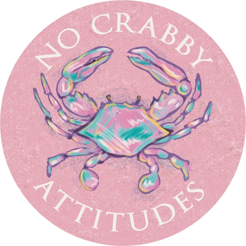 FLEURISH Crabby Attitude Round Car Coaster