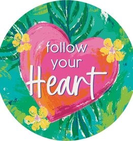 FLEURISH Follow Your Heart Round Car Coaster