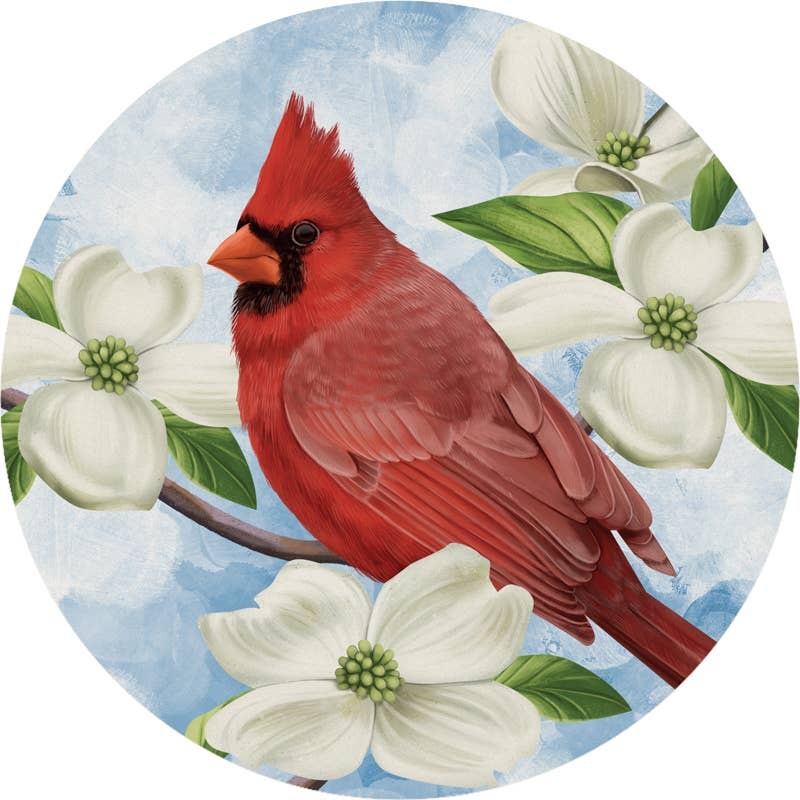 FLEURISH Nature Cardinal Round Car Coaster