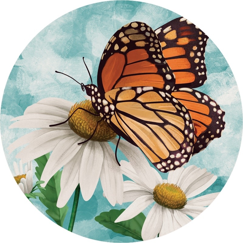FLEURISH Nature Monarch Round Car Coaster