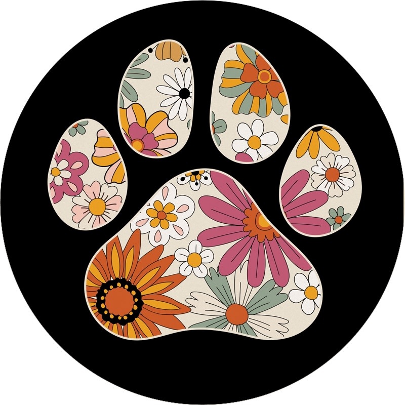 FLEURISH Paw Print Round Car Coaster