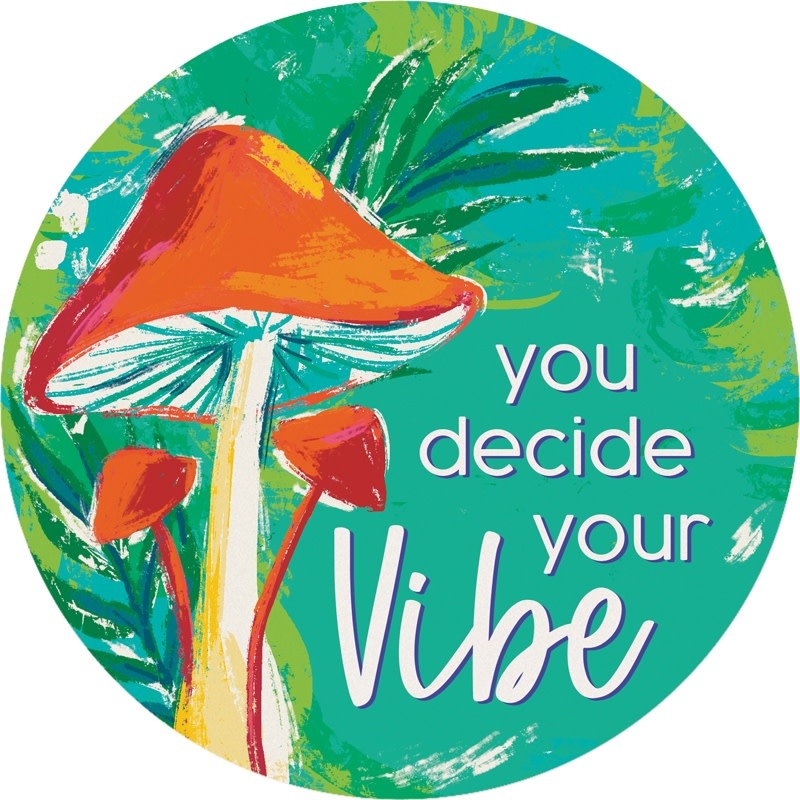 FLEURISH Your Vibe Round Car Coaster