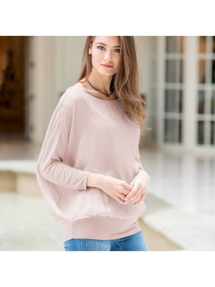 Cobblestone Living Pale Pink Cassandra Italian Silk Top