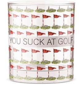 Barrel Down South You Suck At Golf Funny Golfing Bourbon Whiskey Rocks Glass