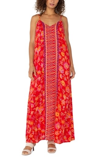 Liverpool Los Angeles spaghetti strap woven maxi dress