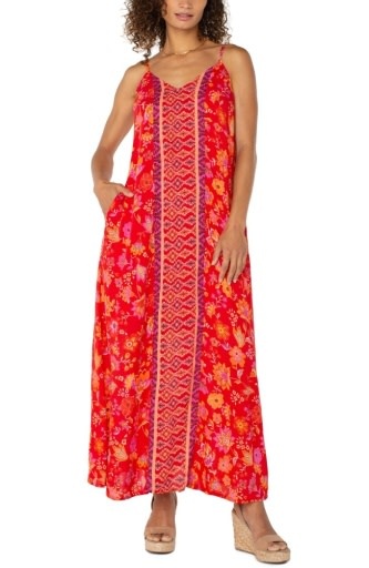 Liverpool Los Angeles spaghetti strap woven maxi dress