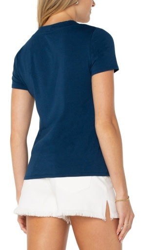 Liverpool Los Angeles short sleeve knit tee w/ placket