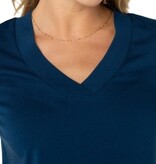 Liverpool Los Angeles short sleeve knit tee w/ placket