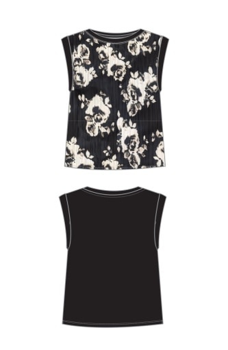 Liverpool Los Angeles sleeveless woven to knit top